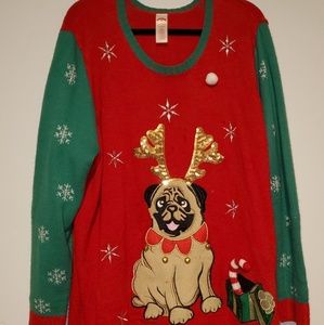 Ugly Christmas Sweater Size 4X Pug
